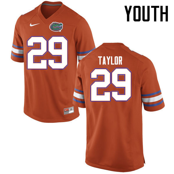 Youth Florida Gators #29 Jeawon Taylor College Football Jerseys Sale-Orange